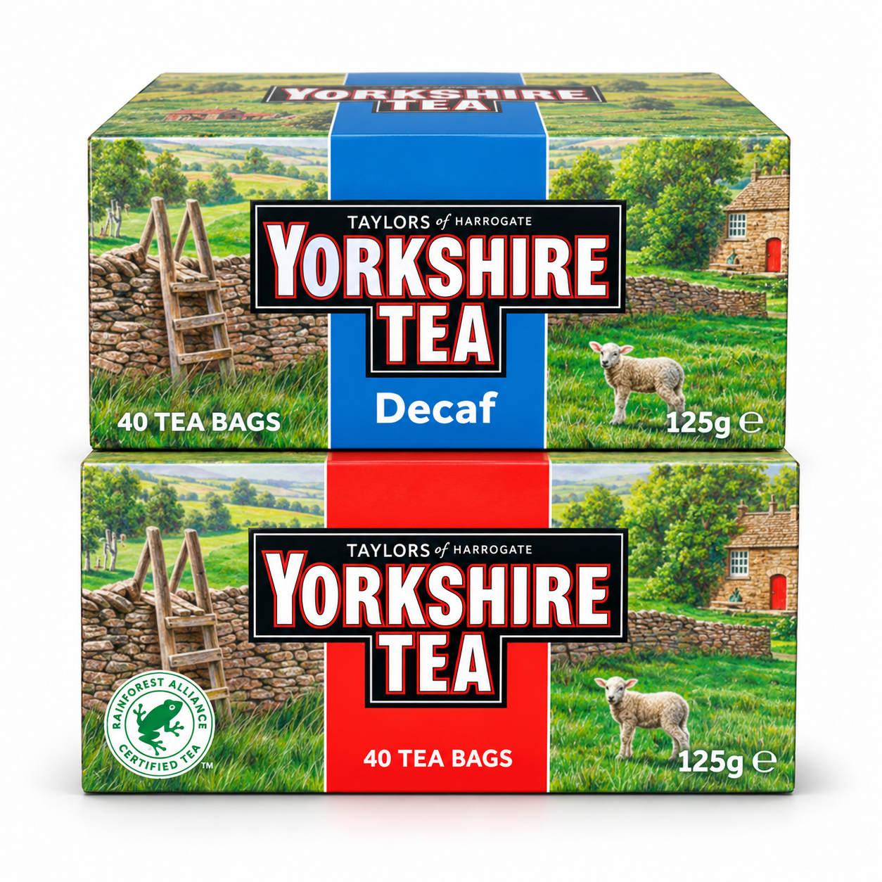 Taylors of Harrogate Yorkshire Tea Bundle (Original & Decaf), Any 2 for £4 (2 x 40 Tea Bags)